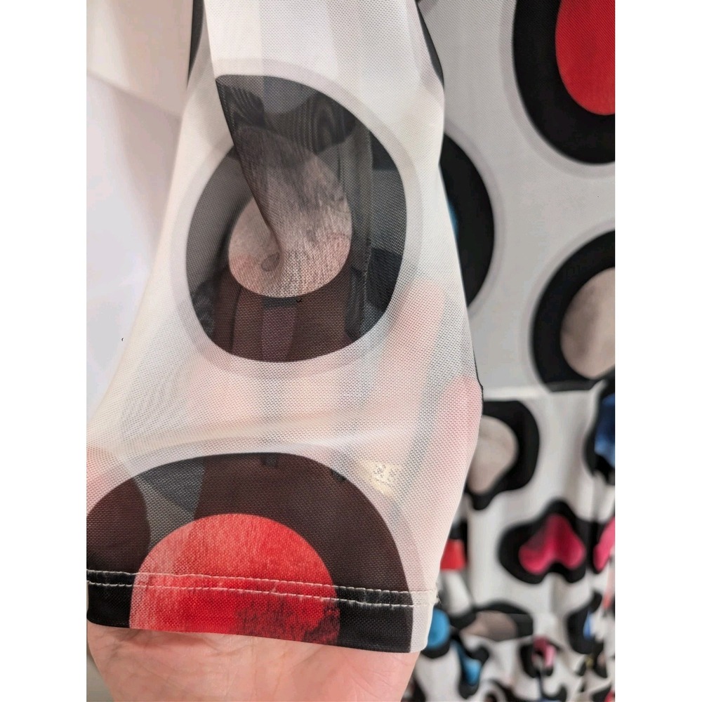 NWT Kozan Lori Planets Drop Waist Dress Mesh Slv XS Art To Wear Whimsical Boho‎ - Picture 10 of 16